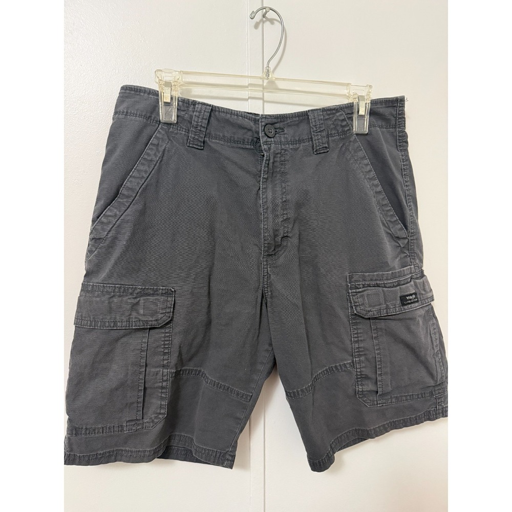 Wrangler Mens Y2K Thick Cargo Black Relaxed Utility Zip Fly‎ Outdoor 32